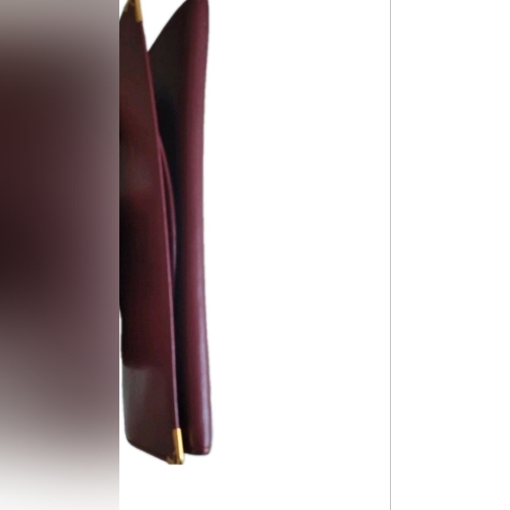 RARE Cartier Vintage Bordeaux Burgundy Leather Designer Kisslock Wallet (EUC) - Picture 5 of 7